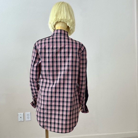 Burberry Plaid Button-Up Shirt - Pink and Black SZ XS - Picture 3 of 9